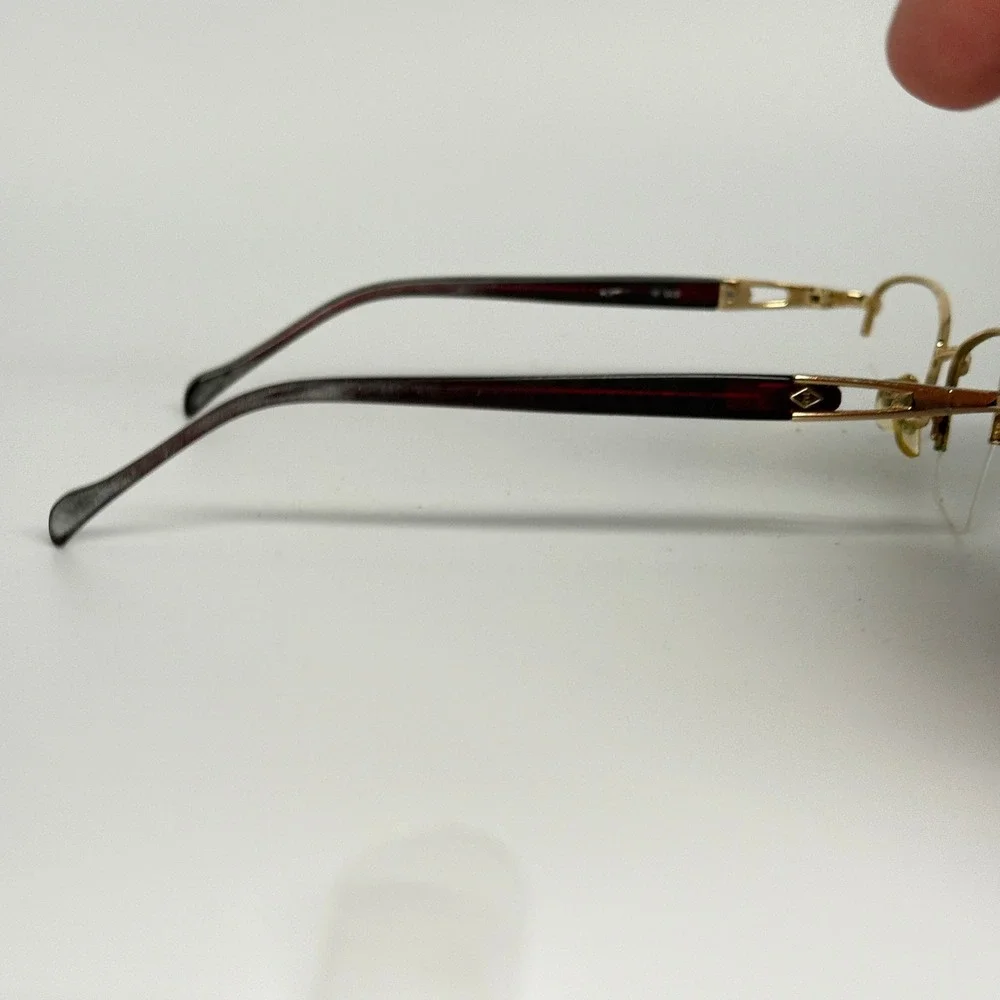 Extreme Lunettes de Killy‎ Gold Half Rim Eyeglasses Frames 35 GLD Burgundy 22813